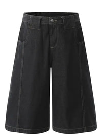 Men's Wide Leg Denim Shorts