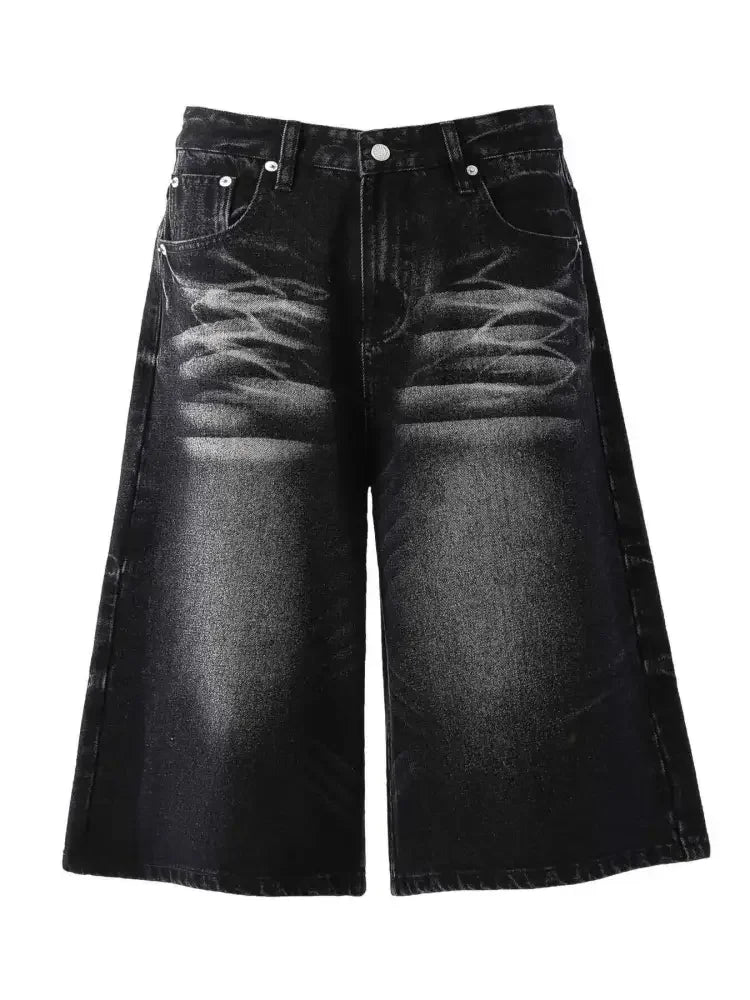 Men's Wide-Leg Denim Shorts