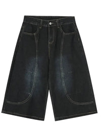 Men's Wide Leg Denim Shorts