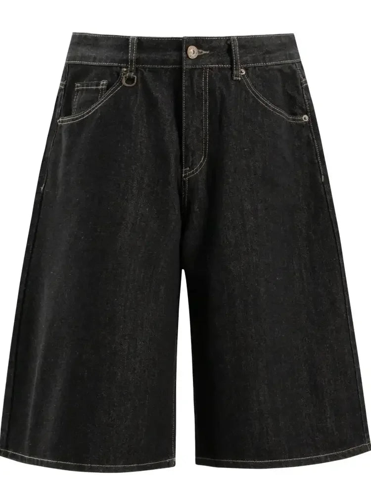 Men's Wide Leg Denim Shorts
