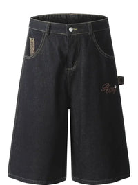Men's Wide Leg Denim Shorts