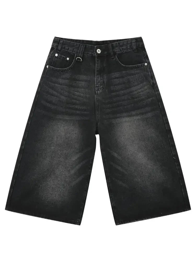 Men's Wide Leg Denim Shorts