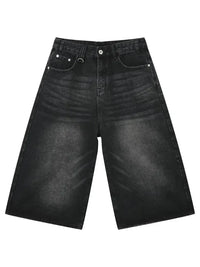 Men's Wide Leg Denim Shorts