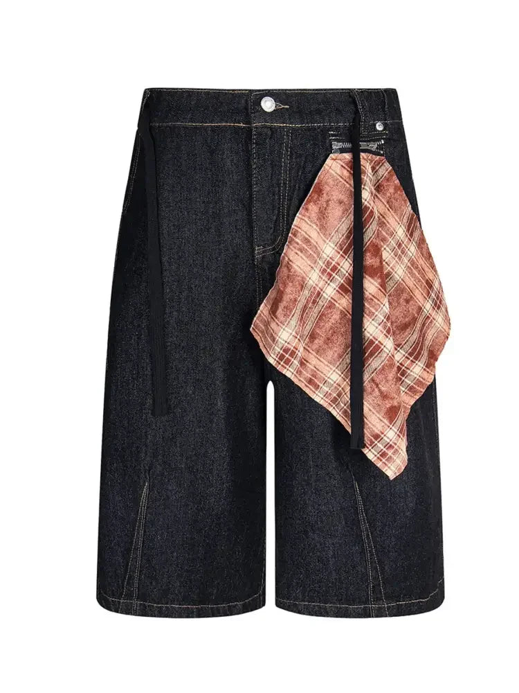 Men's Wide Leg Denim Shorts