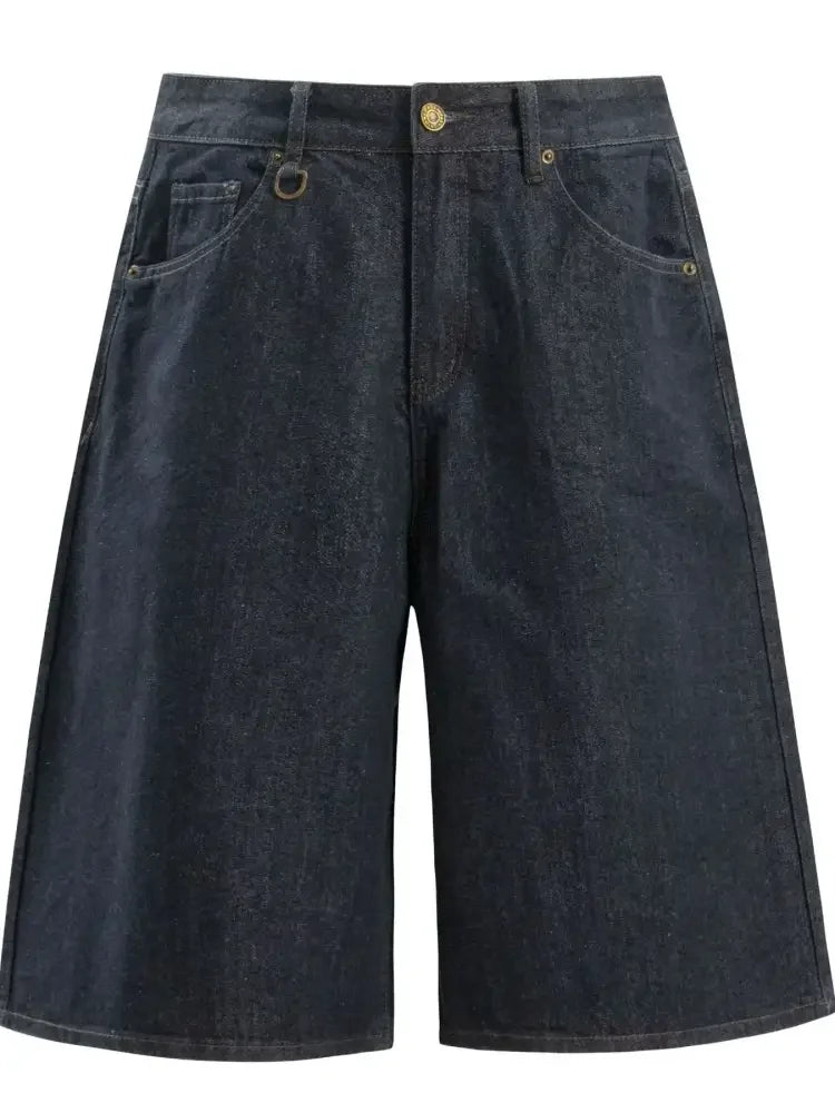 Men's Wide Leg Denim Shorts