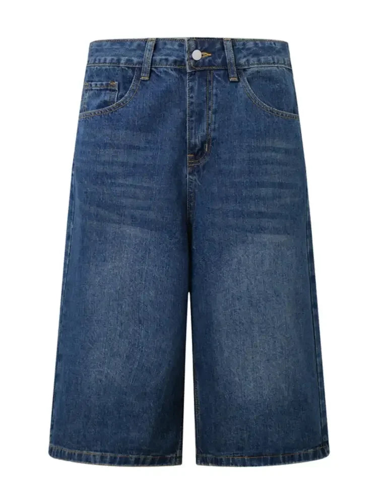 Men's Wide Leg Denim Shorts