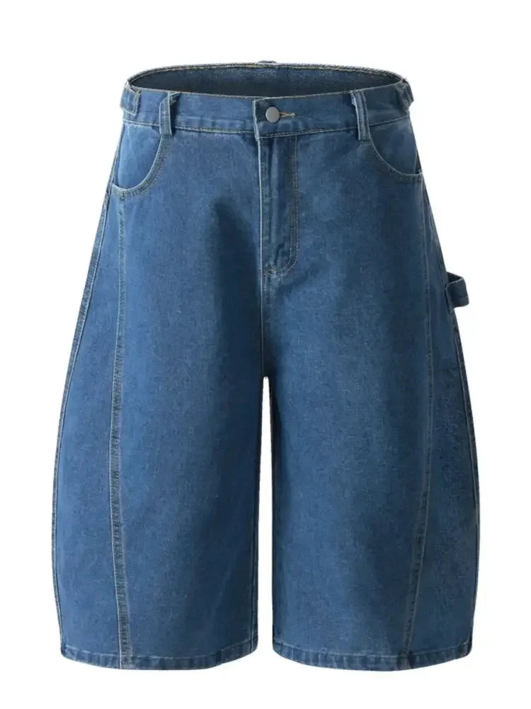 Men's Wide Leg Denim Shorts