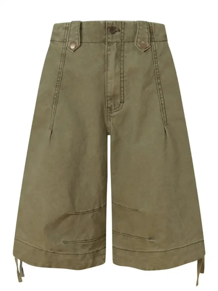 Men's Wide Leg Denim Shorts