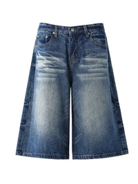 Men's Wide-Leg Denim Shorts