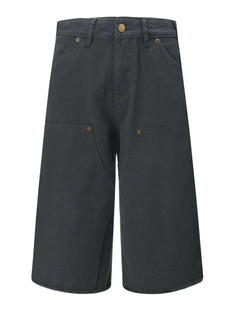 Men's Wide Leg Denim Shorts