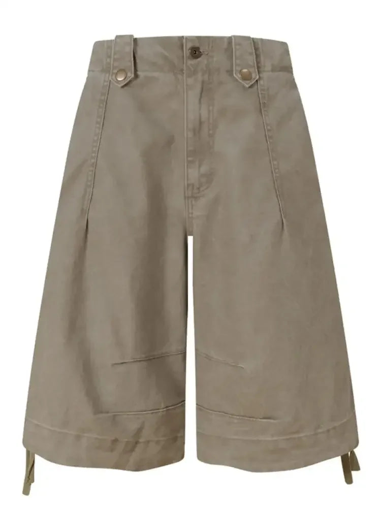 Men's Wide Leg Denim Shorts