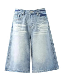 Men's Wide-Leg Denim Shorts