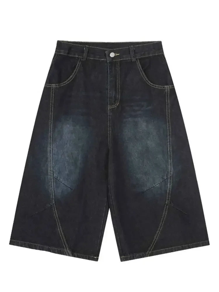 Men's Wide Leg Denim Shorts