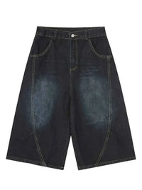 Men's Wide Leg Denim Shorts