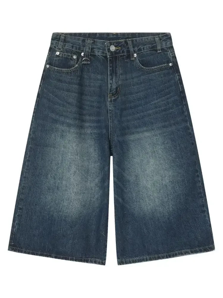 Men's Wide Leg Denim Shorts