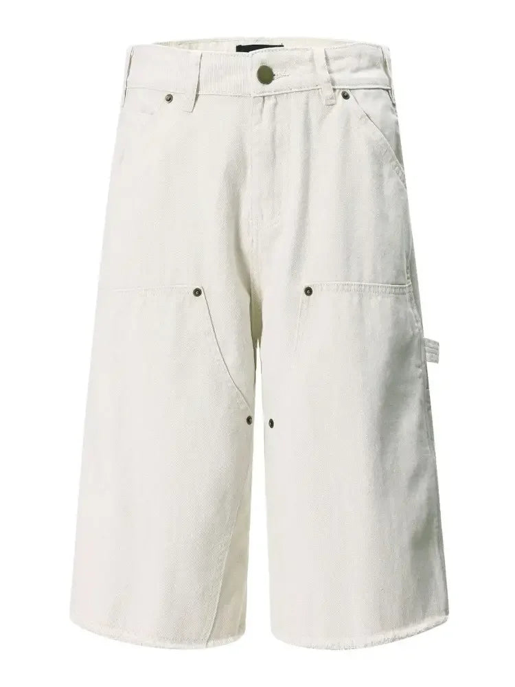Men's Wide Leg Denim Shorts