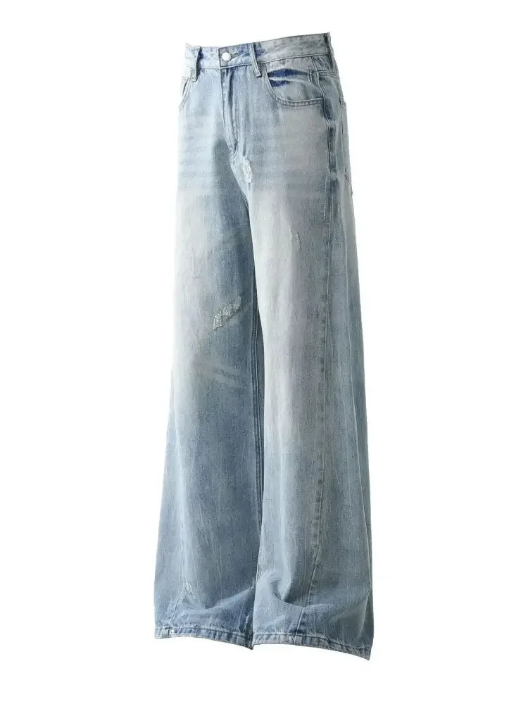 Men's Wide Leg Distressed Jeans