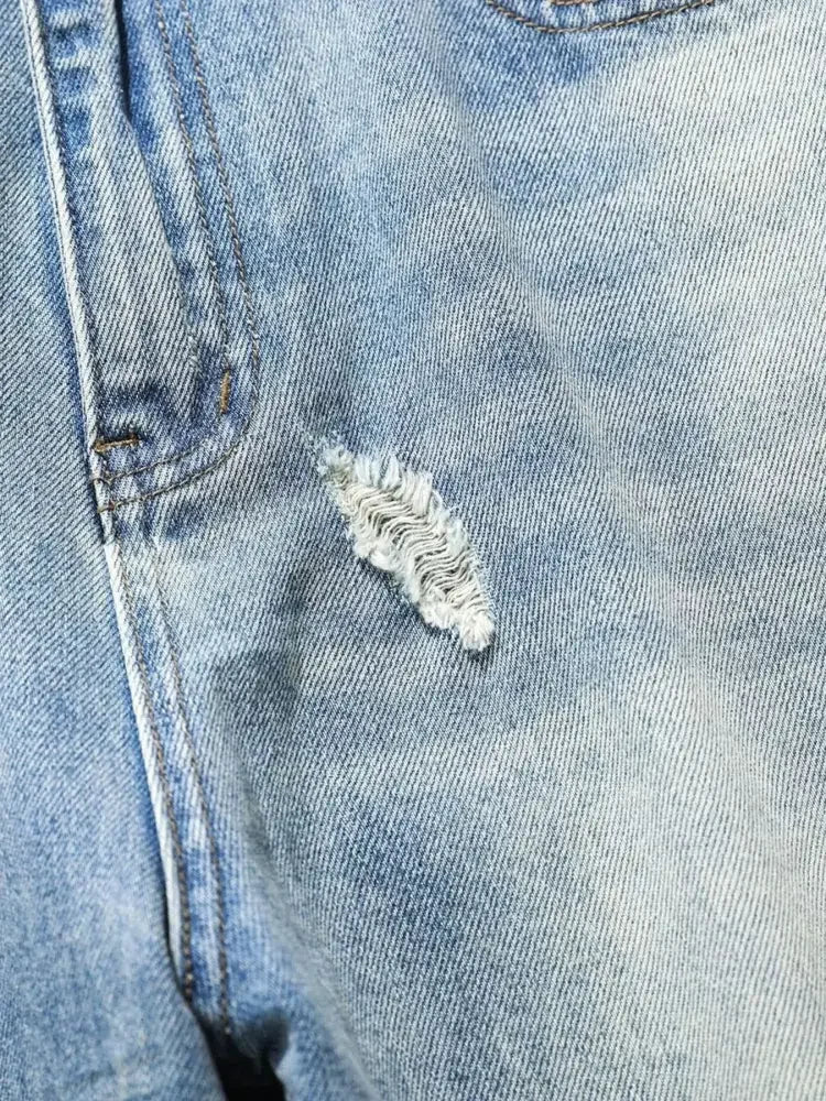 Men's Wide Leg Distressed Jeans