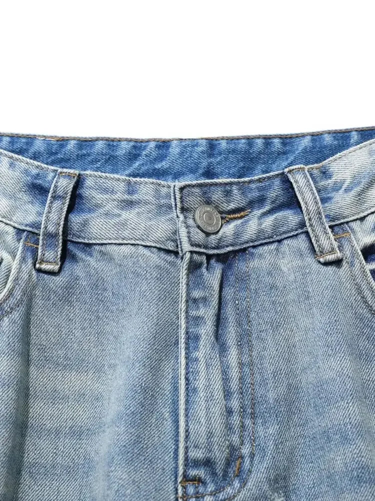 Men's Wide Leg Distressed Jeans