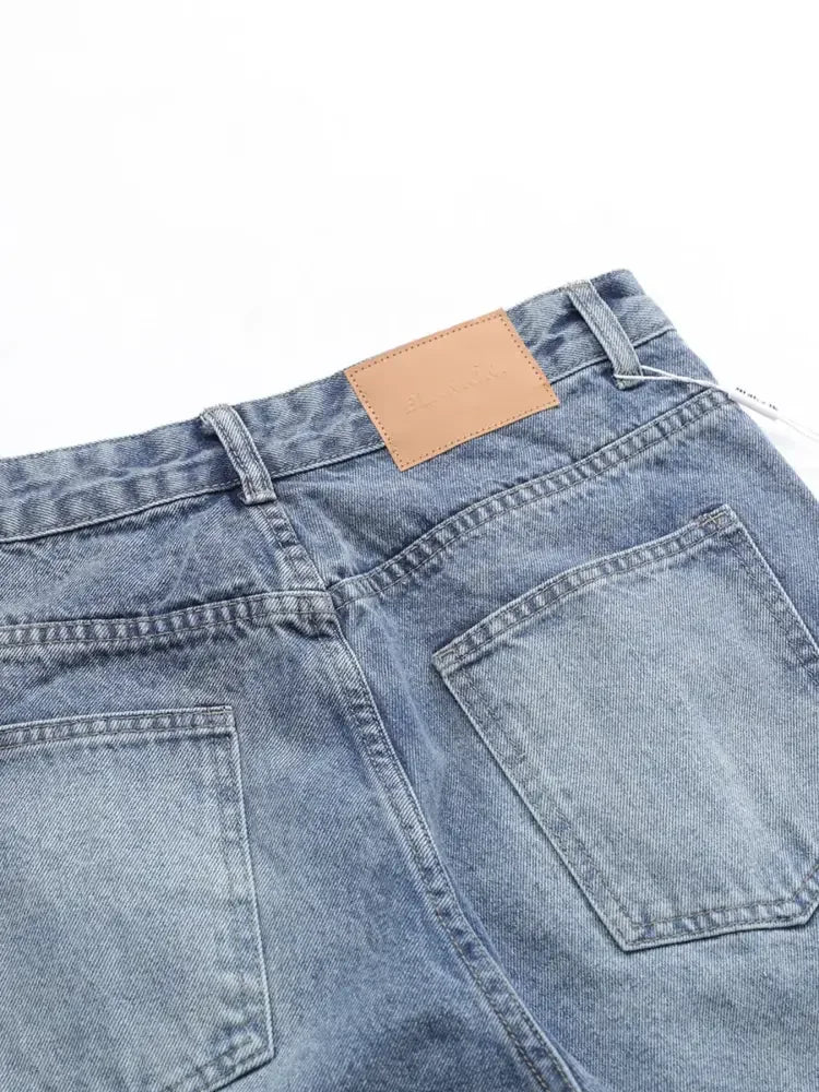 Men's Wide Leg Distressed Jeans
