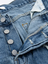 Men's Wide Leg Frayed Seam Jeans