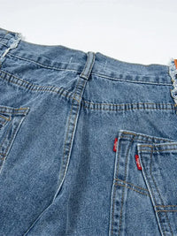 Men's Wide Leg Frayed Seam Jeans