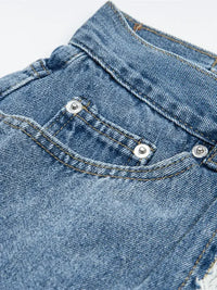 Men's Wide Leg Frayed Seam Jeans