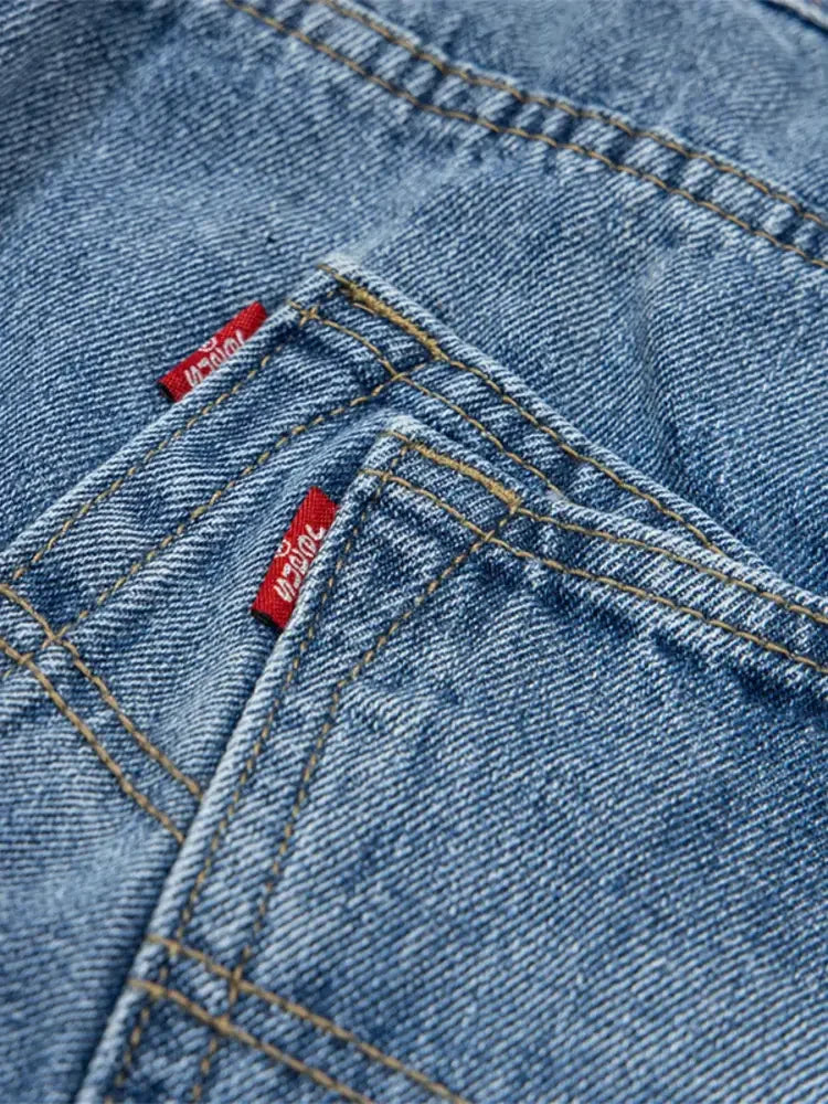 Men's Wide Leg Frayed Seam Jeans
