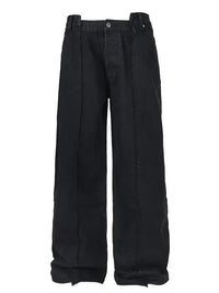 Men's Wide Leg Frayed Seam Jeans