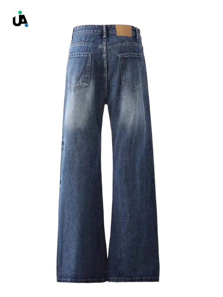 Men's Wide Leg High Waist Jeans