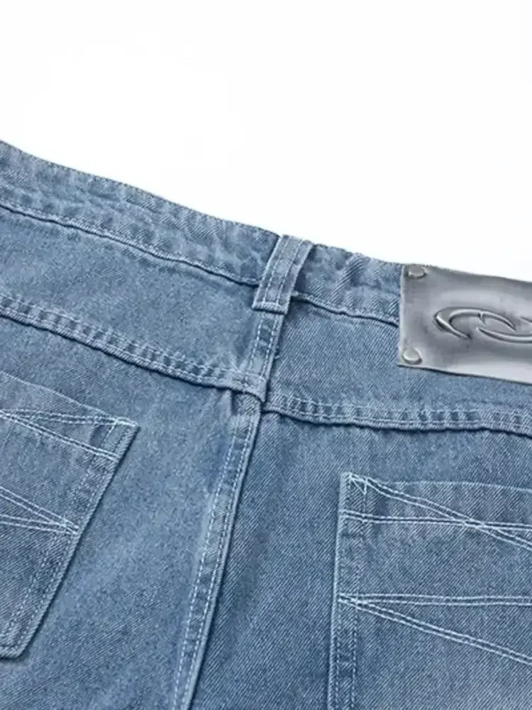 Men's Wide Leg High Waist Relaxed Fit Jeans