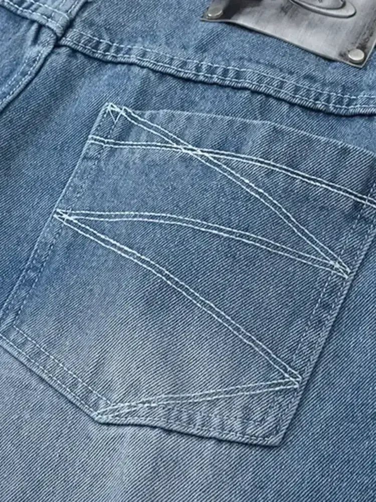 Men's Wide Leg High Waist Relaxed Fit Jeans