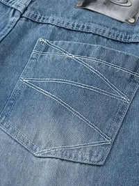 Men's Wide Leg High Waist Relaxed Fit Jeans