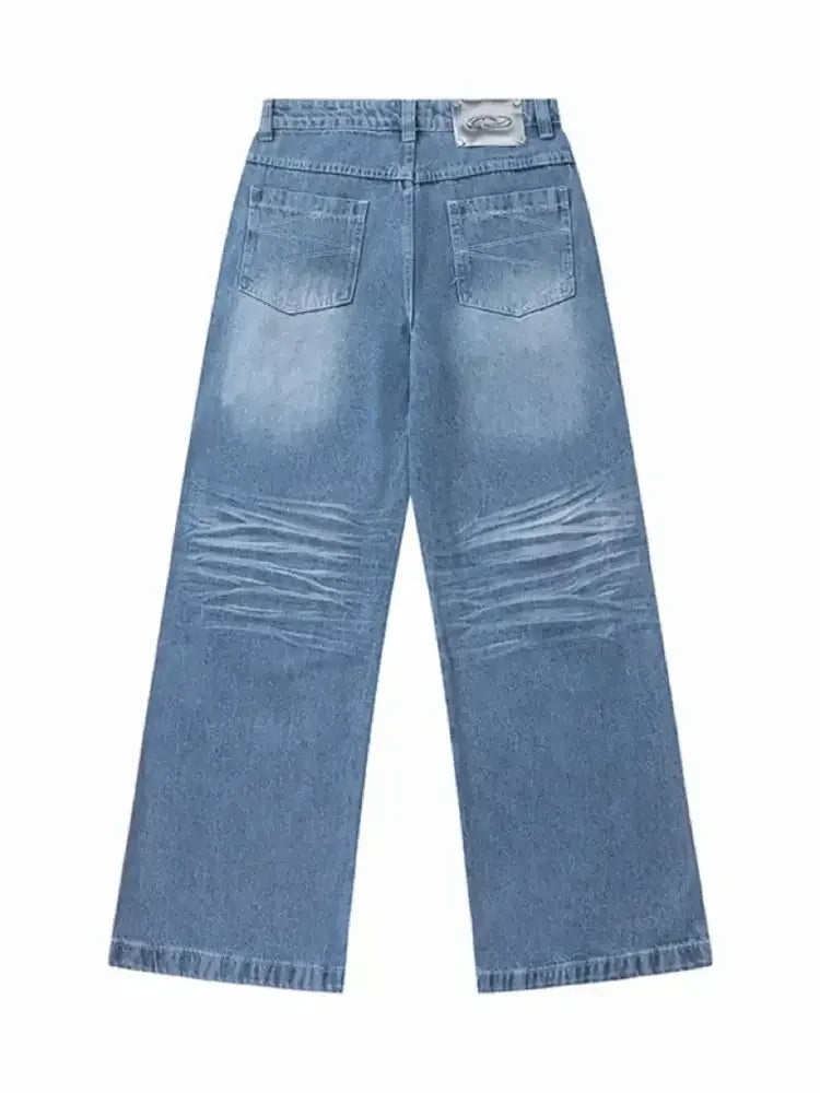 Men's Wide Leg High Waist Relaxed Fit Jeans