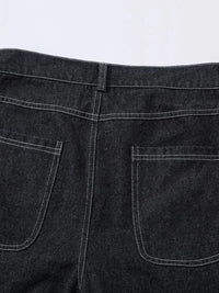 Men's Wide Leg Jeans with Contrast Panels