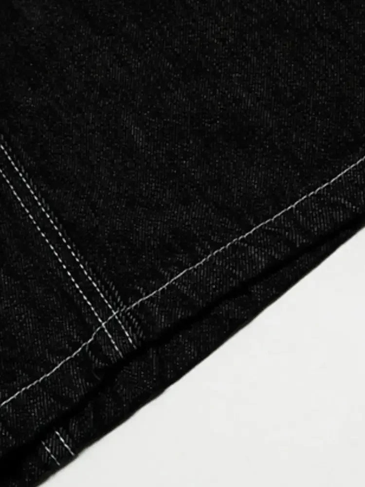 Men's Wide Leg Jeans with Contrast Stitching
