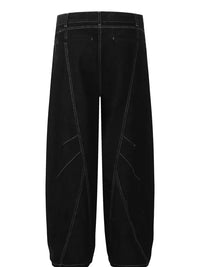 Men's Wide Leg Jeans with Contrast Stitching