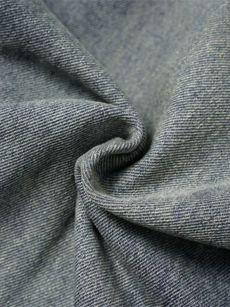 Men's Wide Leg Jeans with Frayed Seam Details