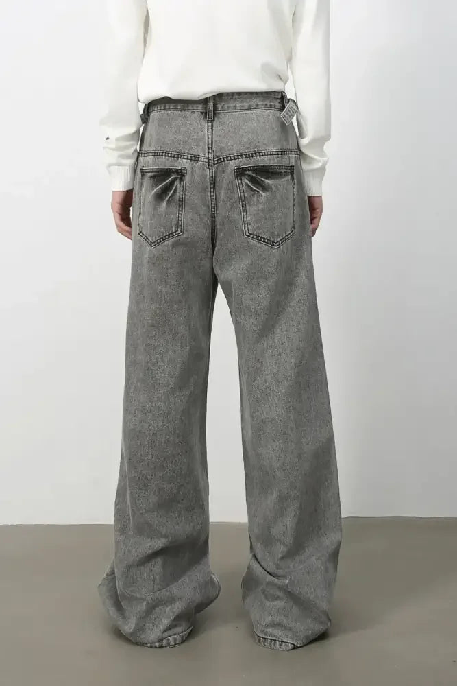Men's Wide Leg Jeans with Pockets