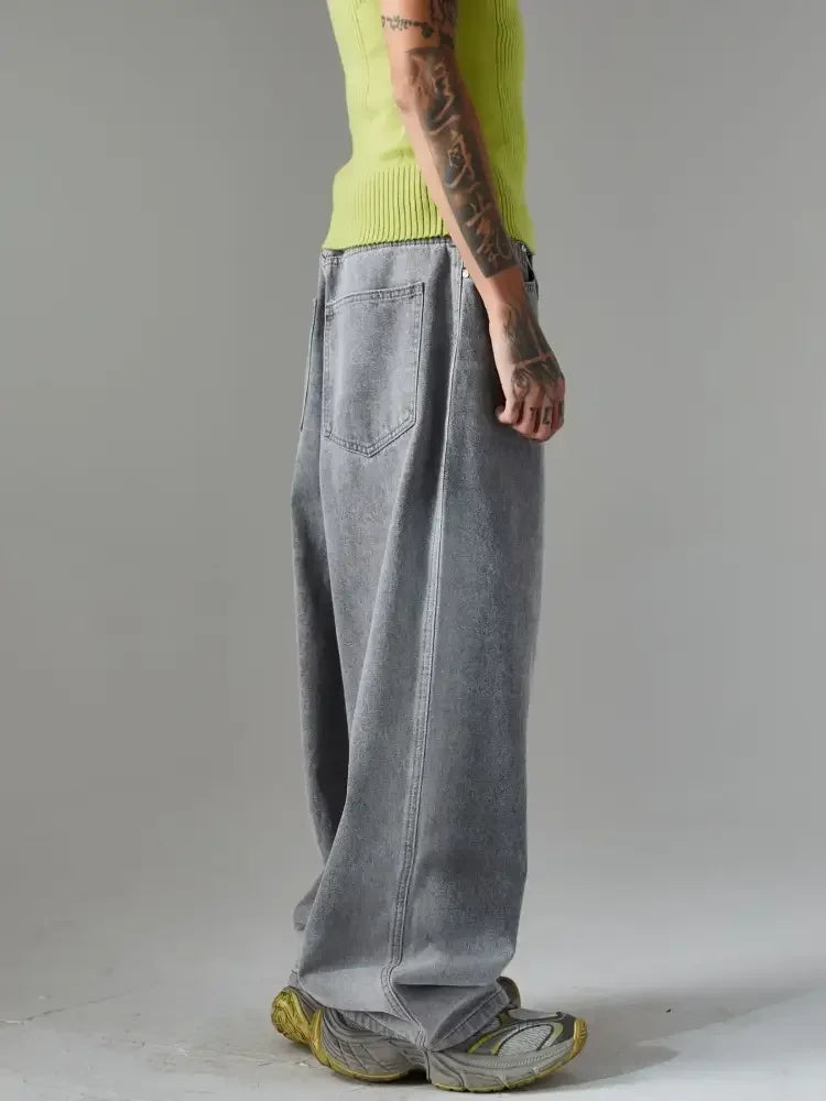 Men's Wide Leg Jeans with Pockets