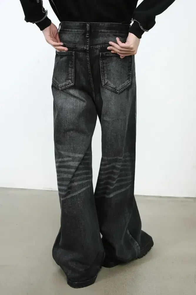 Men's Wide Leg Jeans with Pockets