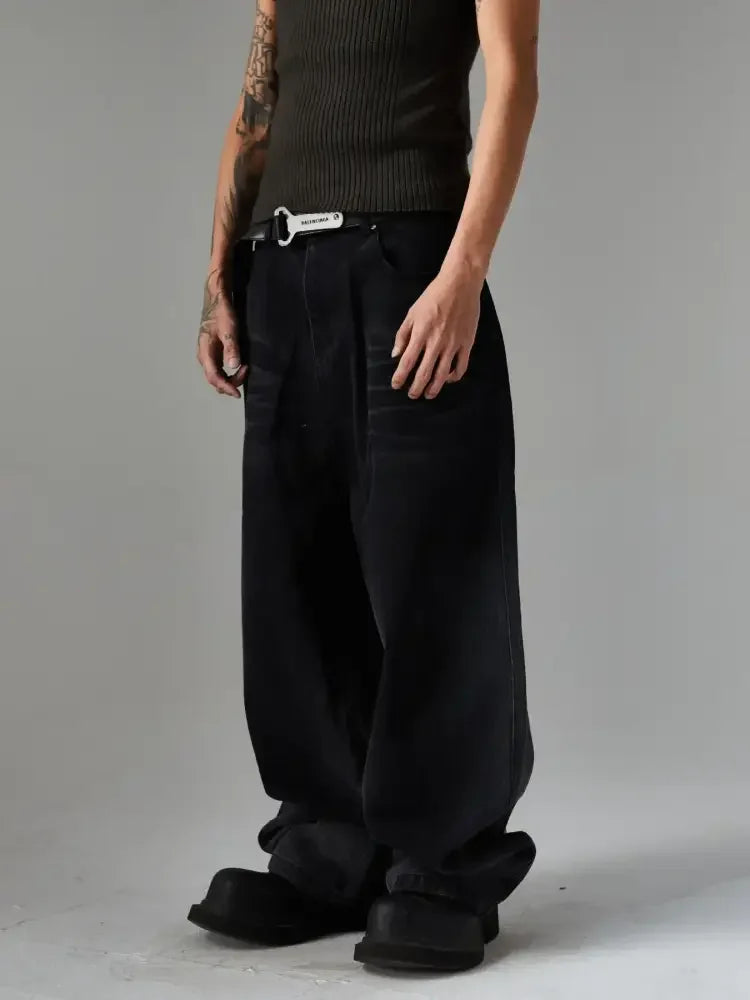 Men's Wide Leg Jeans with Pockets
