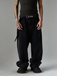 Men's Wide Leg Jeans with Pockets