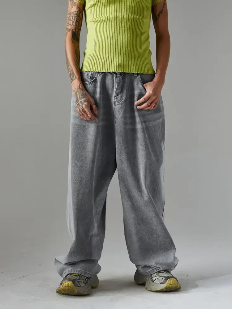 Men's Wide Leg Jeans with Pockets