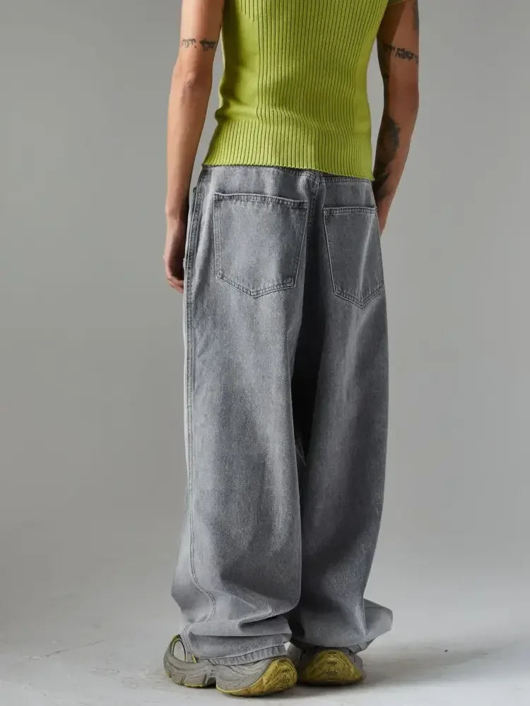 Men's Wide Leg Jeans with Pockets