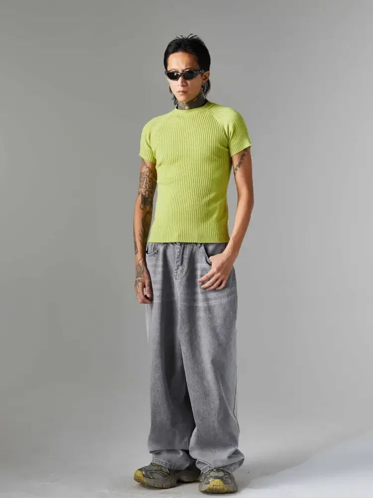 Men's Wide Leg Jeans with Pockets
