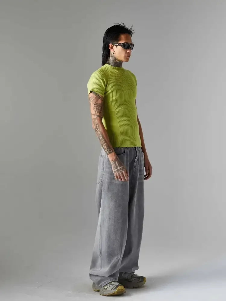Men's Wide Leg Jeans with Pockets