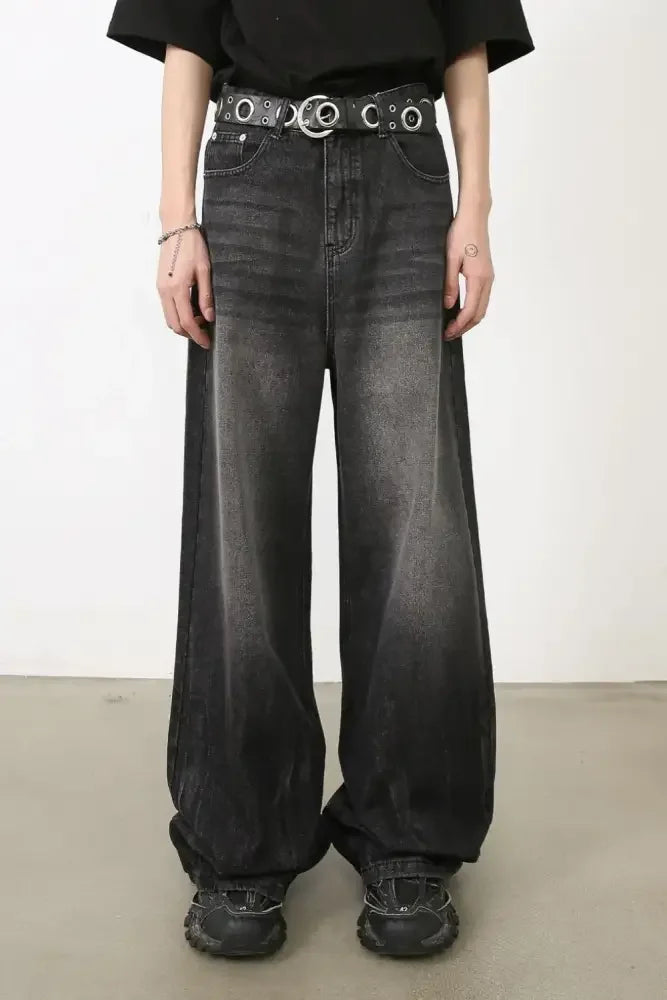 Men's Wide Leg Jeans with Pockets