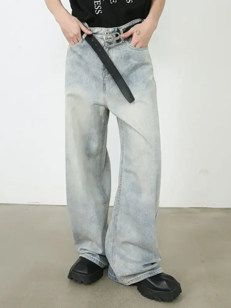 Men's Wide Leg Jeans with Pockets