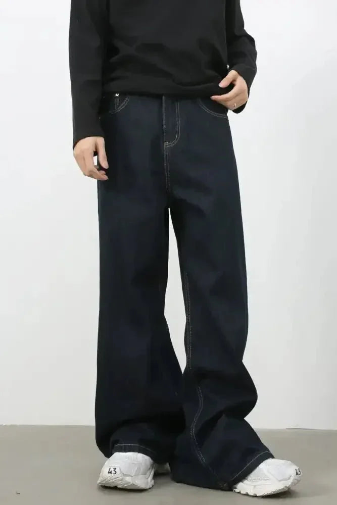 Men's Wide Leg Jeans with Pockets - Update AvenueTrendsi100400265052702100400265052702Men's Wide Leg Jeans with PocketsDark
